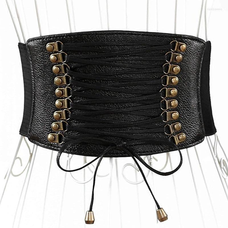 

Belts European And American Super Wide Girdle Women's Belt Fashion Elastic Tassel Decoration Skirt Accessories, Black