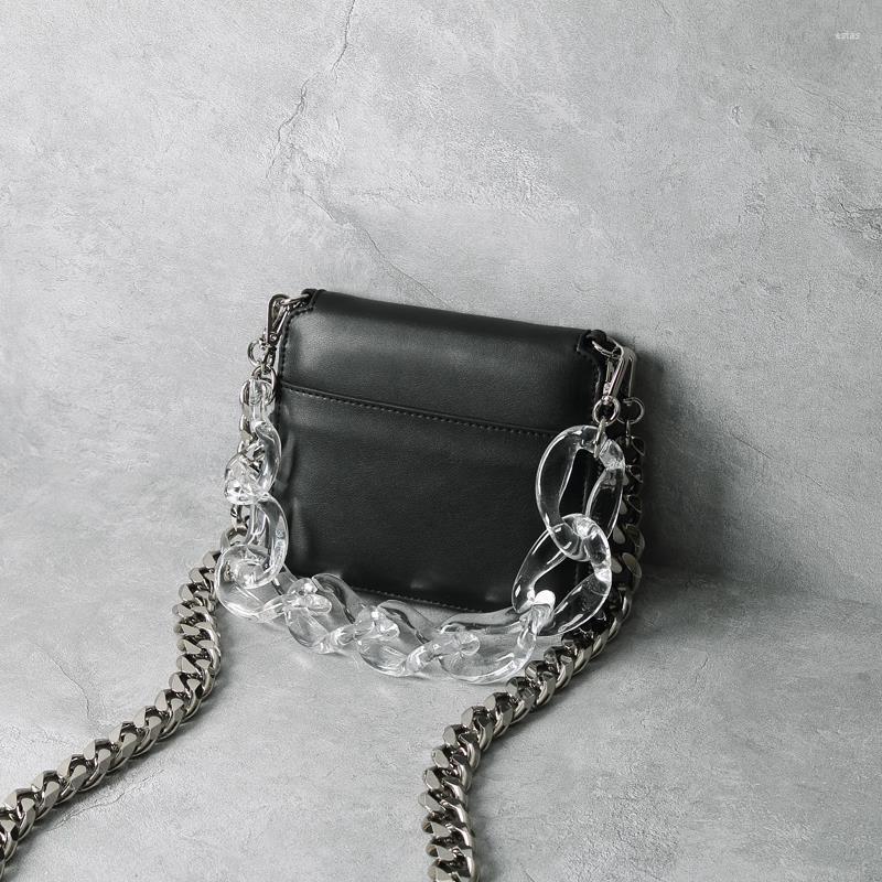 

Evening Bags Genuine Leather Women Handbag Square Female Style Purse Acrylic Chain Shoulder Bag Fashion Messenger GN-SB-ykstlt