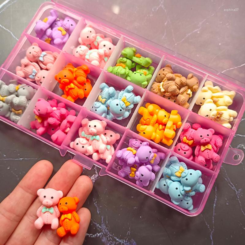 

Nail Art Decorations 120pcs /60pcs Kawaii Accessories Charms Cute Bear Resin Tips Decoration DIY Candy Rhinestone