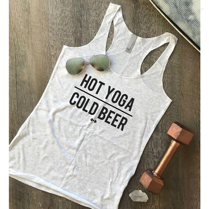 

Women' Tanks Yoga Cold Beer Tank Tops Womens Slogan Graphic Funny Gym Vest Top Summer Sexy Flowy Sleeveless Racerback Linen Workout, White-black text