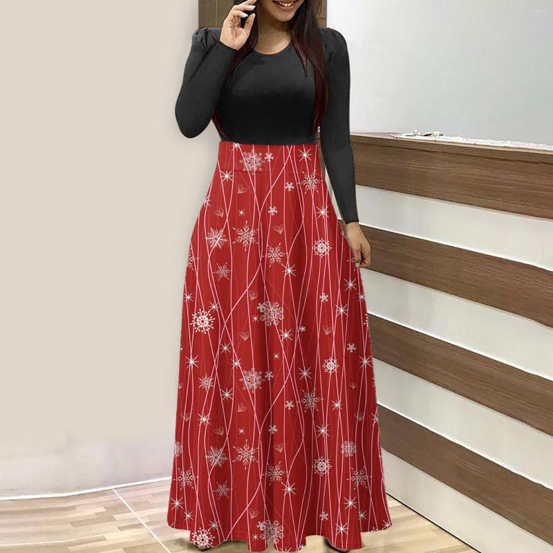 

Casual Dresses Women Sexy Long Sleeve Christmas Print Cocktail Party Elegant Fashion Evening Dress Fancy