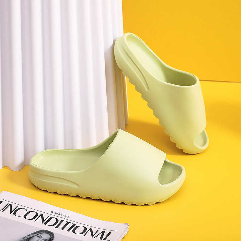 

Designer yezies Thick bottom shoes Second generation slippers Kanye's same high-quality skateboarding shoes slide couple thick soled women's sandals, Black