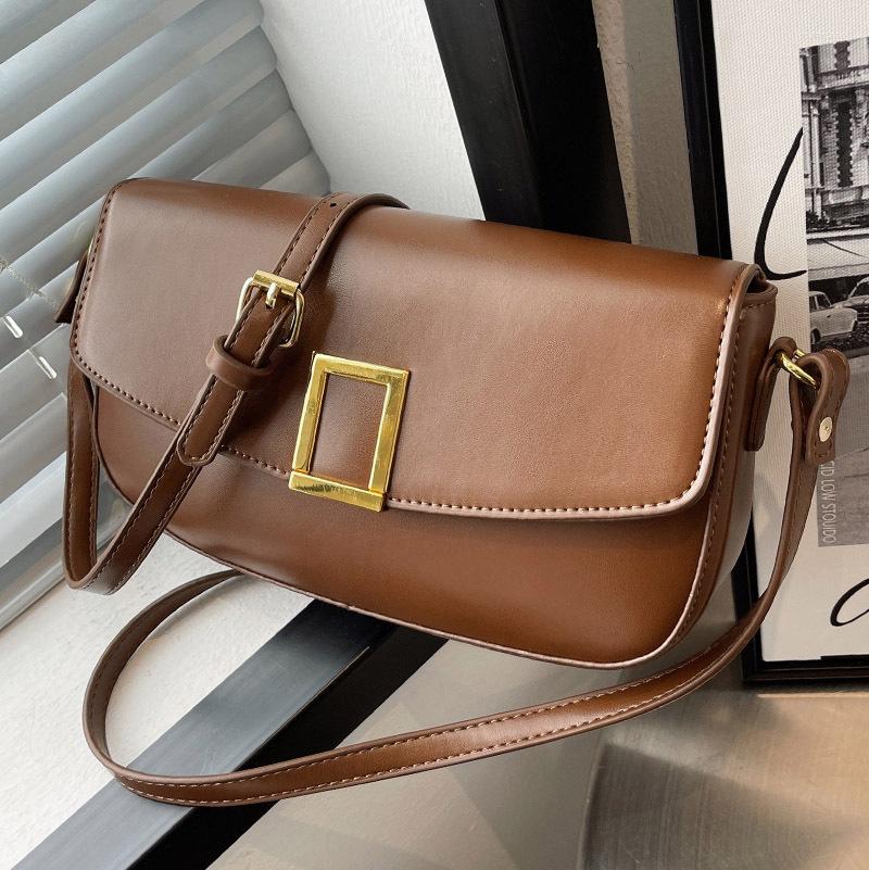 

Evening Bags Contrast Color 2022 Spring And Summer Fashion Ladies Luxury Casual All-match One Shoulder Messenger Small Square Bag, Brown
