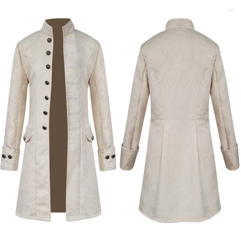 

Men' Trench Coats 2022 Medieval Men Costume Steampunk Coat And Shirt Set Vintage Overcoat Renaissance Victorian Jacket Edwardian Cosplay