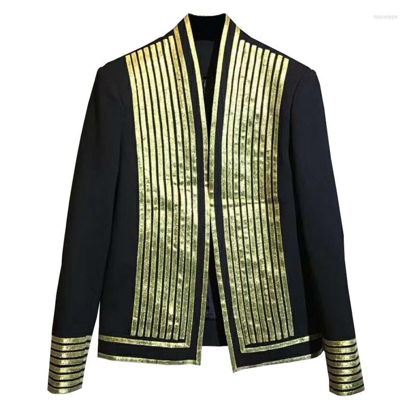 

Men' Suits Men' European And American Trend Phnom Penh Heavy Industry Suit Jacket Men Personality Slim Dress Nightclub, Black