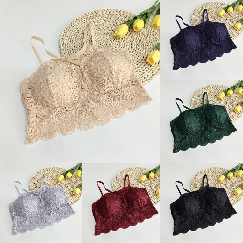 

Women's Tanks Sexy Lace Sling Underwear Womens Fashion Cross Bandage Strapless Beauty Lingerie Vest Top Solid Color Bra Sports Short, Black