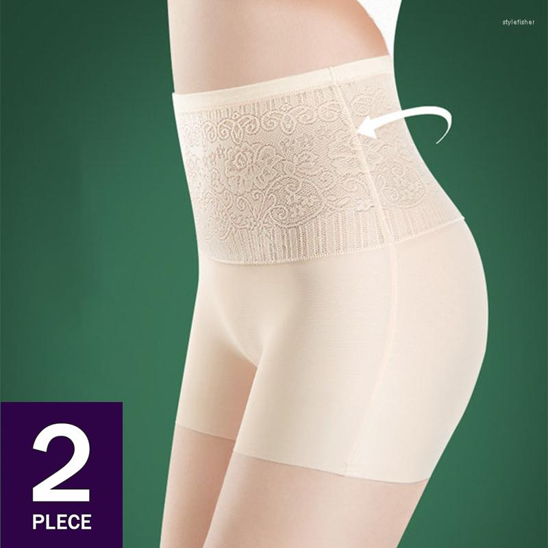 

Women's Panties 2 Pieces Boyshorts Skirt Shorts Women Safety Short Pants Under The High Waist Briefs Summer Ice Silk Anti Emptied, Black