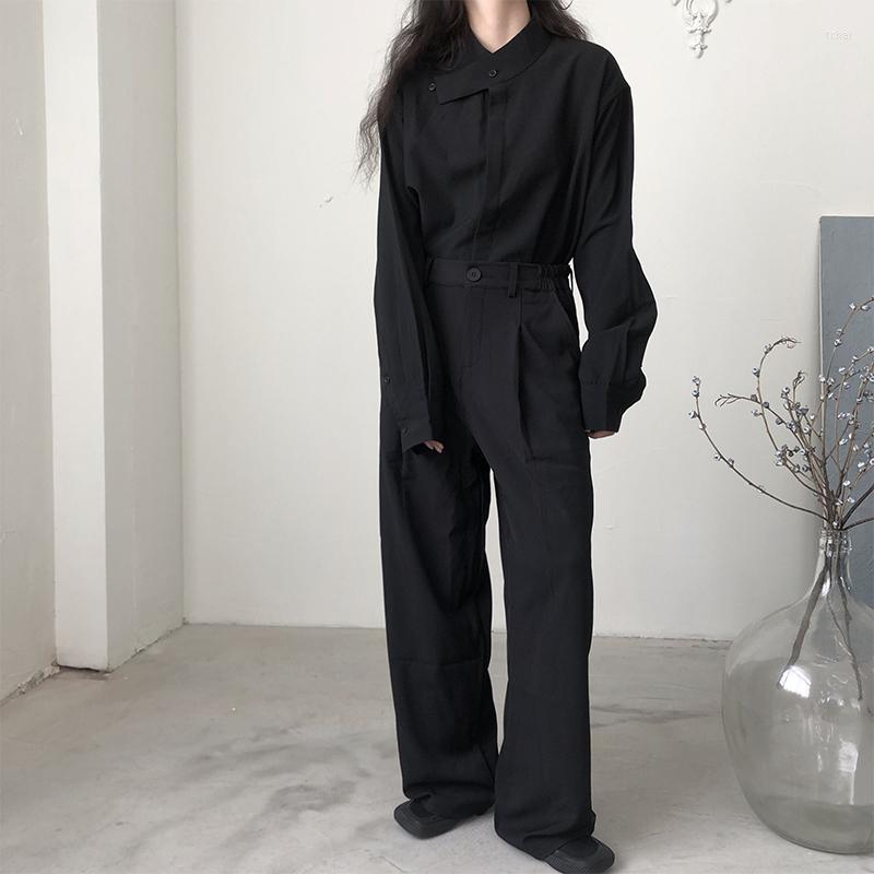 

Women' Pants Women' Black Casual Simple Wide Leg Large Loose Spring And Autumn Solid Color Fashion