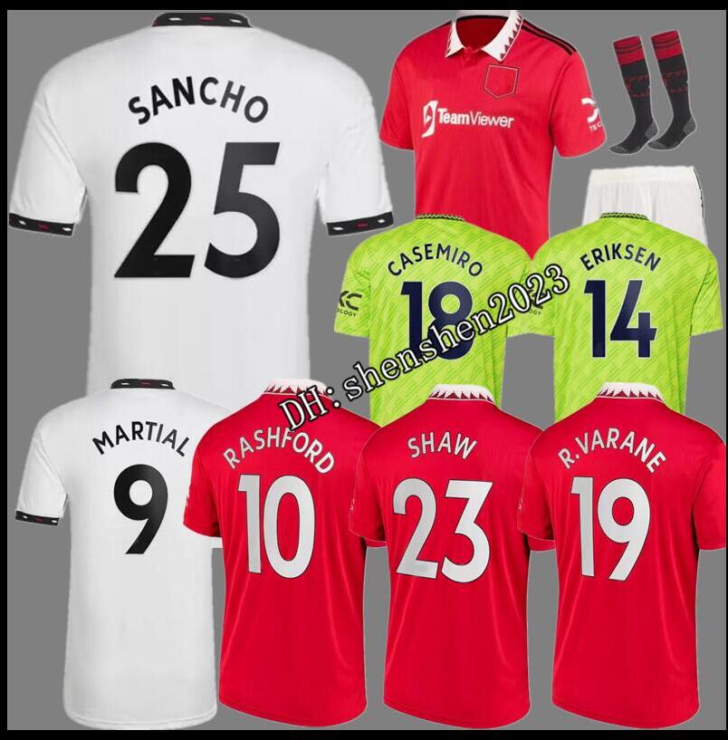 

22 23 SANCHO soccer jerseys Fans Player ANTONY ERIKSEN B.FERNANDES MANS UTDS RASHFORD football shirt 2022 2023 men kit CASEMIRO VARANE MAGUIRE MARTINEZ MANCHESTERS, 22-23 home