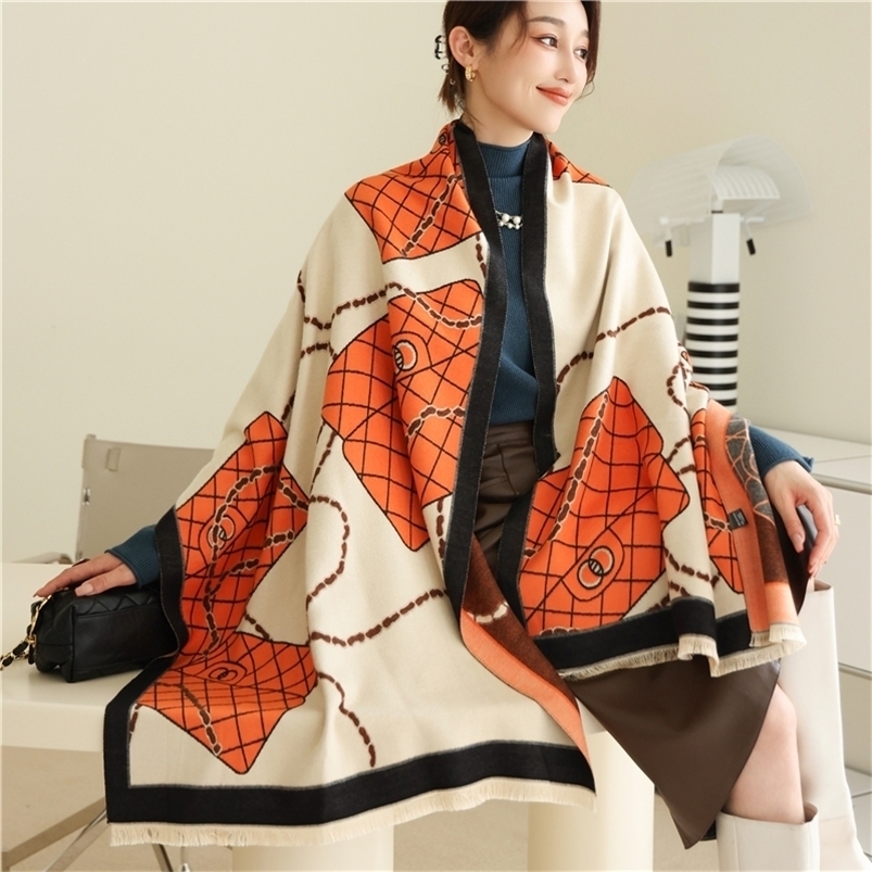 

Scarves Fashion Cashmere Scarf for Women Warm Winter Shawl Wrap Pashmina Neckerchief Thick Blanket Bufanda Female Echarpe Poncho 221010