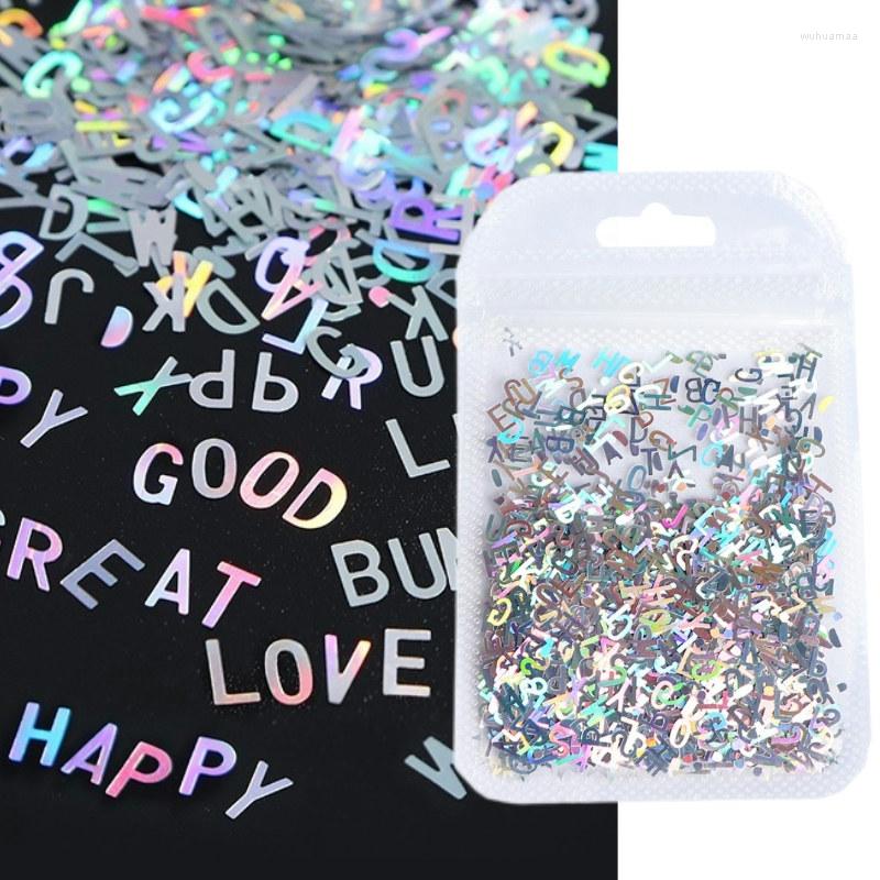 

Nail Art Decorations 1Bag Sparkly Paillette Uppercase English Letter Sequins Colors Holographic Glitter 3D Flakes Slices Accessories