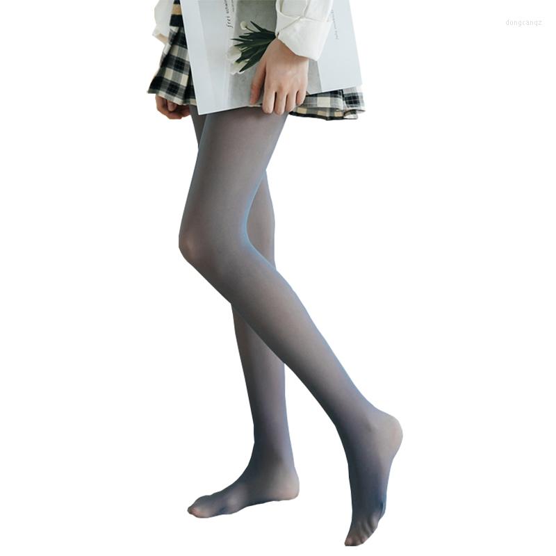 

Sports Socks Spring Women's Pantyhose Super Elastic Long Stockings Young Ladies Gray Coffee Color Leisure Wear Slim Tights, Grey close toe