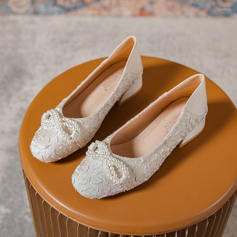 

Dress Shoes High Heels Women's Spring Mary Jane Retro Hepburn Style Small PU Leather Plus Size 33-43