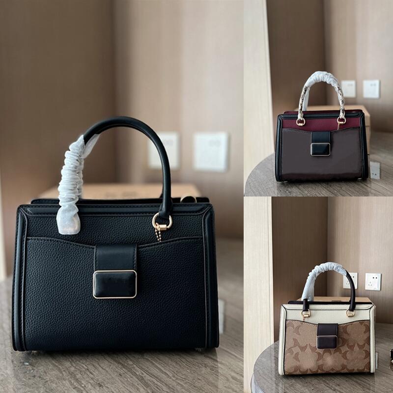 

Designer Lux Autumn Winter Shoulder Messenger Bag Black Cowhide Grace Handbag Ivory-white Contrast Stitching Intellectual Elegance Creative Printing, 1-