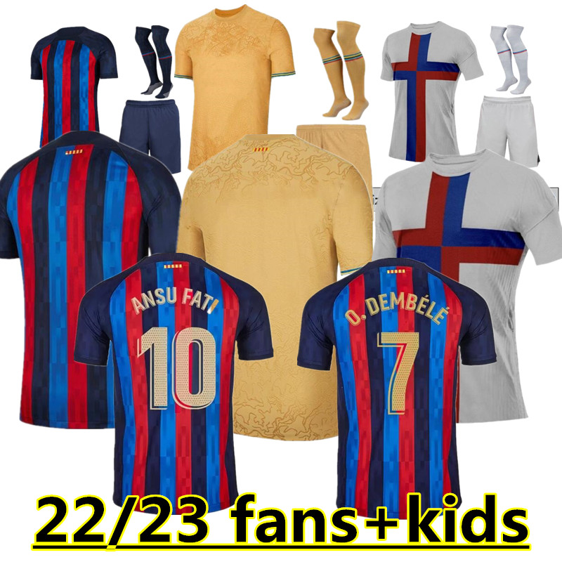 

LEWANDOWSKI soccer jersey 22 23 ANSU FATI BARCELONAS PEDRI GAVI FERRAN RAPHINHA 2022 2023 F. DE JONG DEST DEMBELE Camisetas football shirt men kids kit third, Red