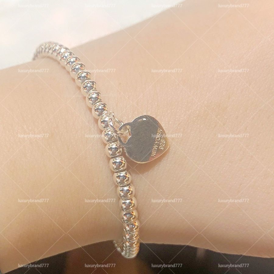 

Luxury Designer Bracelets Love Bracelet brand S925 Silver Charm Pendant Bracelet Classic Fashion Girl Wedding Gift Jewelry Peach Heart for women engagment Blue T