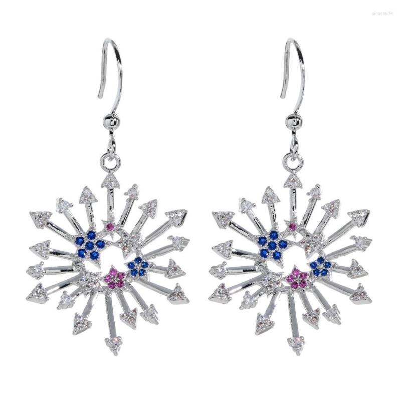 

Dangle Earrings Euro-American Fashionable Radioactive Pentagon Zircon Suitable For Women/Girls Wedding Party Outing Jewelry