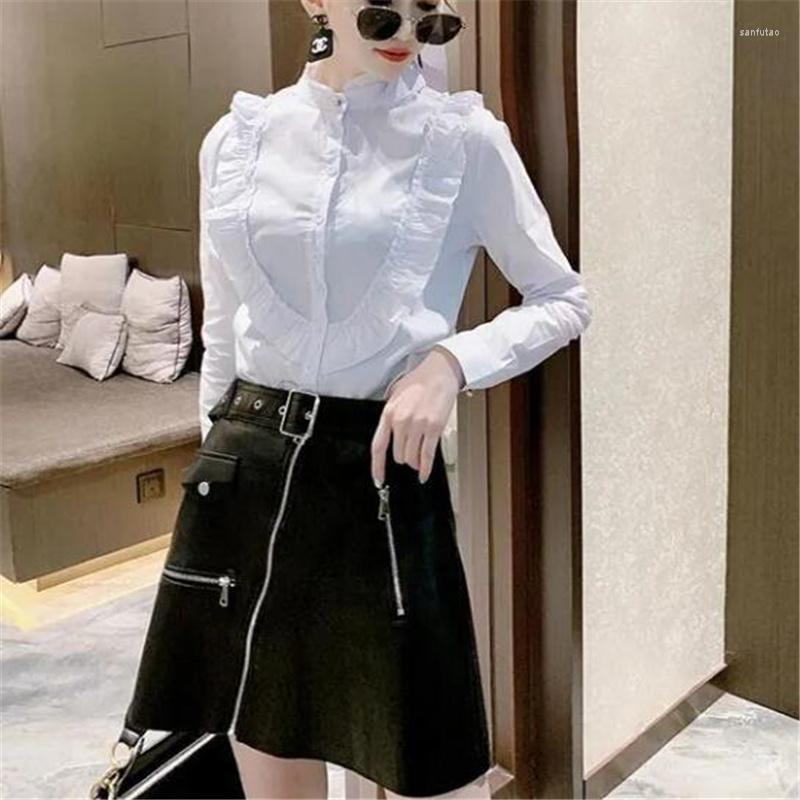 

Women's Blouses Purfle Women Shirt Elegant Long Sleeve Buttons Solid Color Office Lady Spring Women's Clothing Female, Green