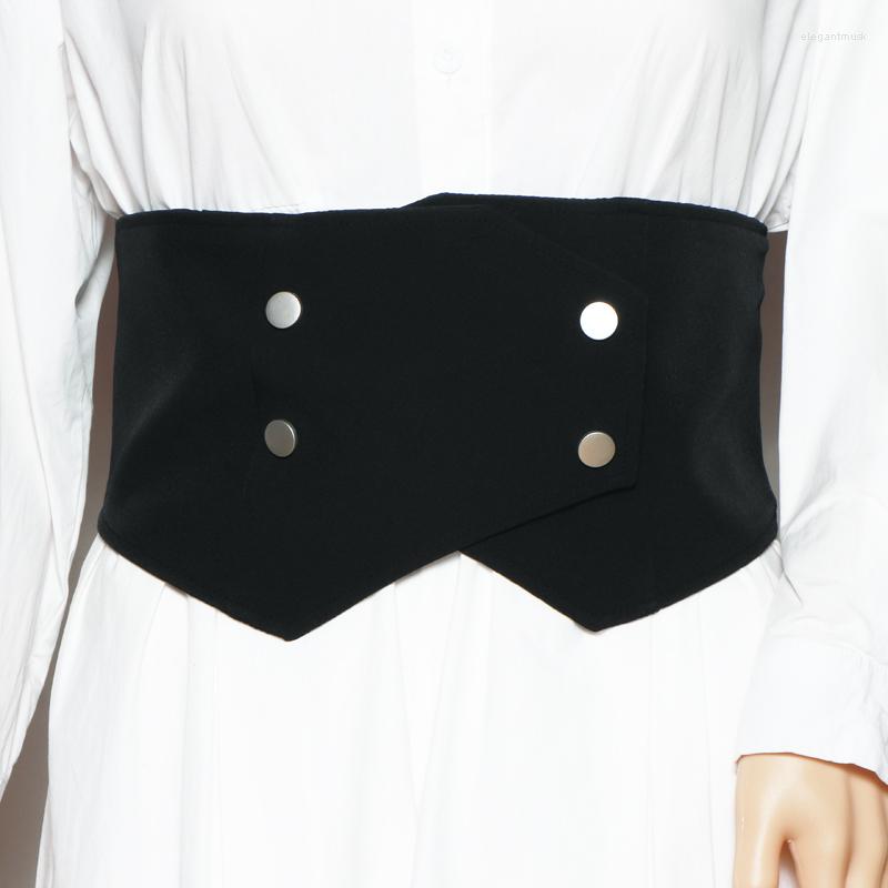 

Belts Top Qualtiy Suit Cotton Wide Corset 2022 Elegant Ladies Shirt Elastic Waistband Female Cinturon Black Irregular Waist Belt