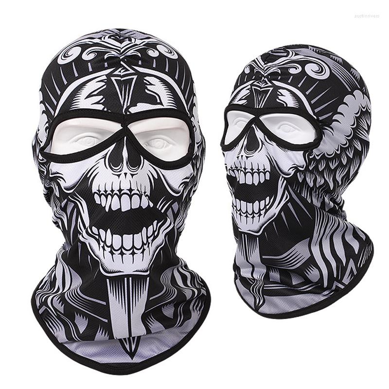 

Bandanas Ski Mask 2 Hole Windproof Balaclava Skull Full Face Men Women Head Neck Warmer Cover Motorcycle Cycling Biker Hood Cap