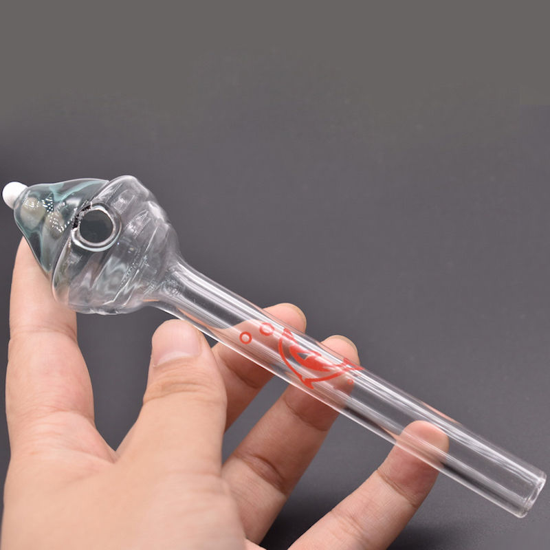 

Wholesale Thick heady 14cm colorful Creative General Hat Glass Oil Burner Pipe Dolphin Smoking Hand tobacco Pipes