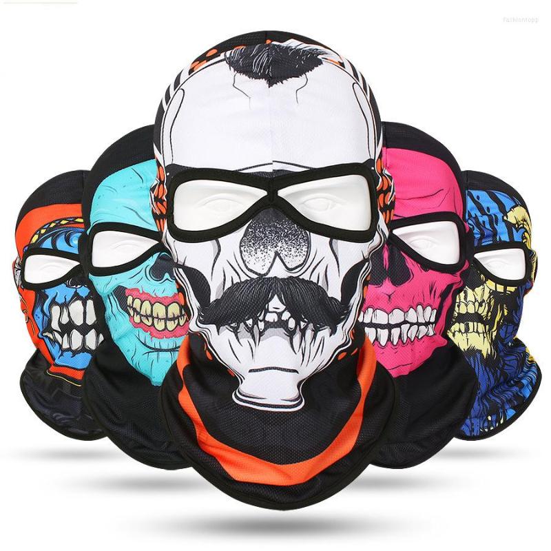 

Bandanas 2 Holes Skull Balaclava Outdoor Motorcycle Riding Face Mask Windproof Caps Hiking Hunting Fishing Ski Masks MTB Bicycle Headgear