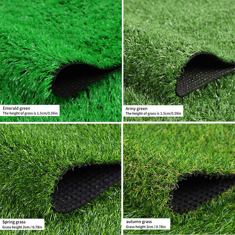 

Decorative Flowers 100cmx100cm Artificial Turf Carpet Fake Grass Mat Landscape DIY Golf Course Crafts Outdoor Garden Floor Decoration, 1.5cm