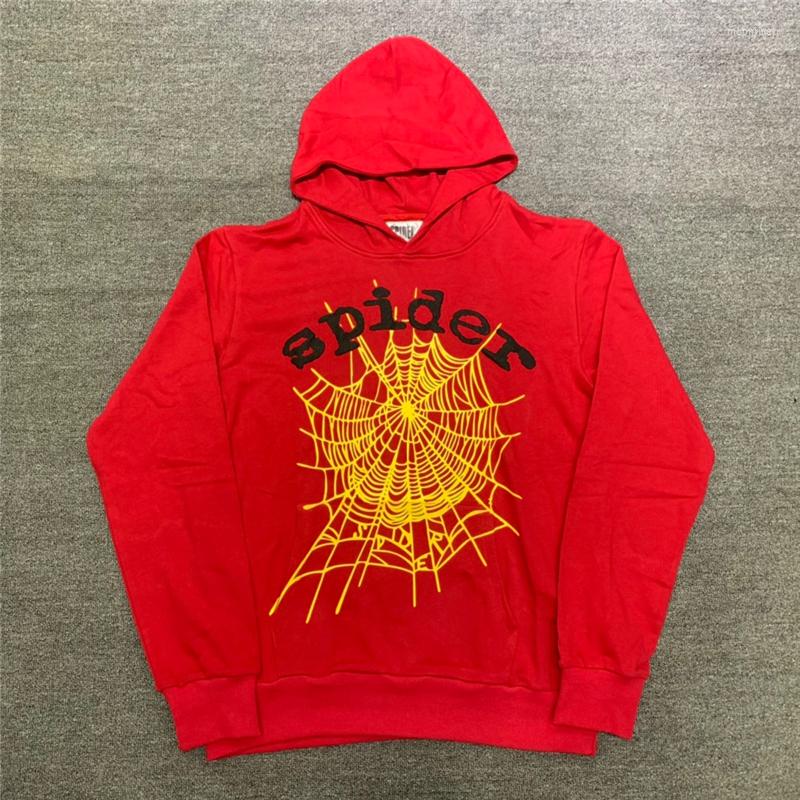 

Men' Hoodies Sp5der 555555 Sweatshirt Men Women Oversized Casual Puff Print Hoodie Young Thug Red Pullover