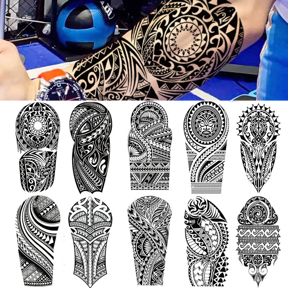 

Temporary Tattoos 100Pcs Wholesales Waterproof Sticker Man Bohemian Wolf Totem Arabic Script Body Arm Art Fake Women Tatoos 221010