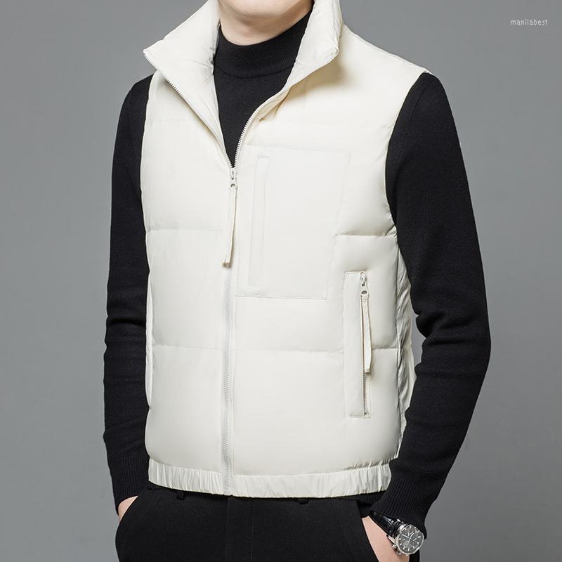 

Men's Down 21 Years Of Winter Style Casual Fashion Thick Warmth 90 White Duck Jacket Vest, Black