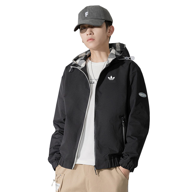 

Jacket Men's Fall Casual Fashion Thin Top Hooded Coat Men's Wear, Gray