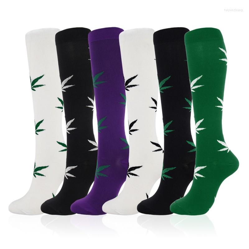 

Sports Socks Compression Knee High Printed Breathable Nylon Hosiery Footwear Accessories, Wg