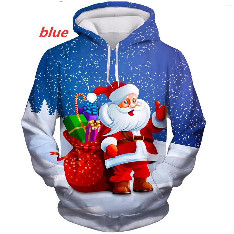 

Men's Hoodies Christmas Fashion Hoodie Men/Women Hip Hop Autumn And Winter Streetwear Funny Santa Claus Couples Clothes, White