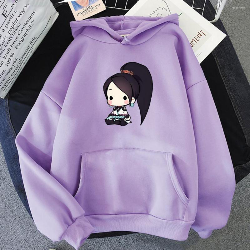 

Men's Hoodies Harajuku Valorant Hoodie Pullovers Kawaii Graphic Hooded Sweatshirt Fashion Cartoon Winter Casual Long Sleeve Women