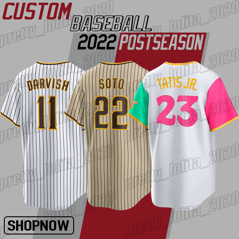 

Fernando Tatis Jr Padres Jersey Baseball San Diego Jake Cronenworth Yu Darvish Manny Machado Musgrove Jerseys Jurickson Profar Ha Seong Kim Juan Soto Trent Grisham, Youth custom jersey (js)
