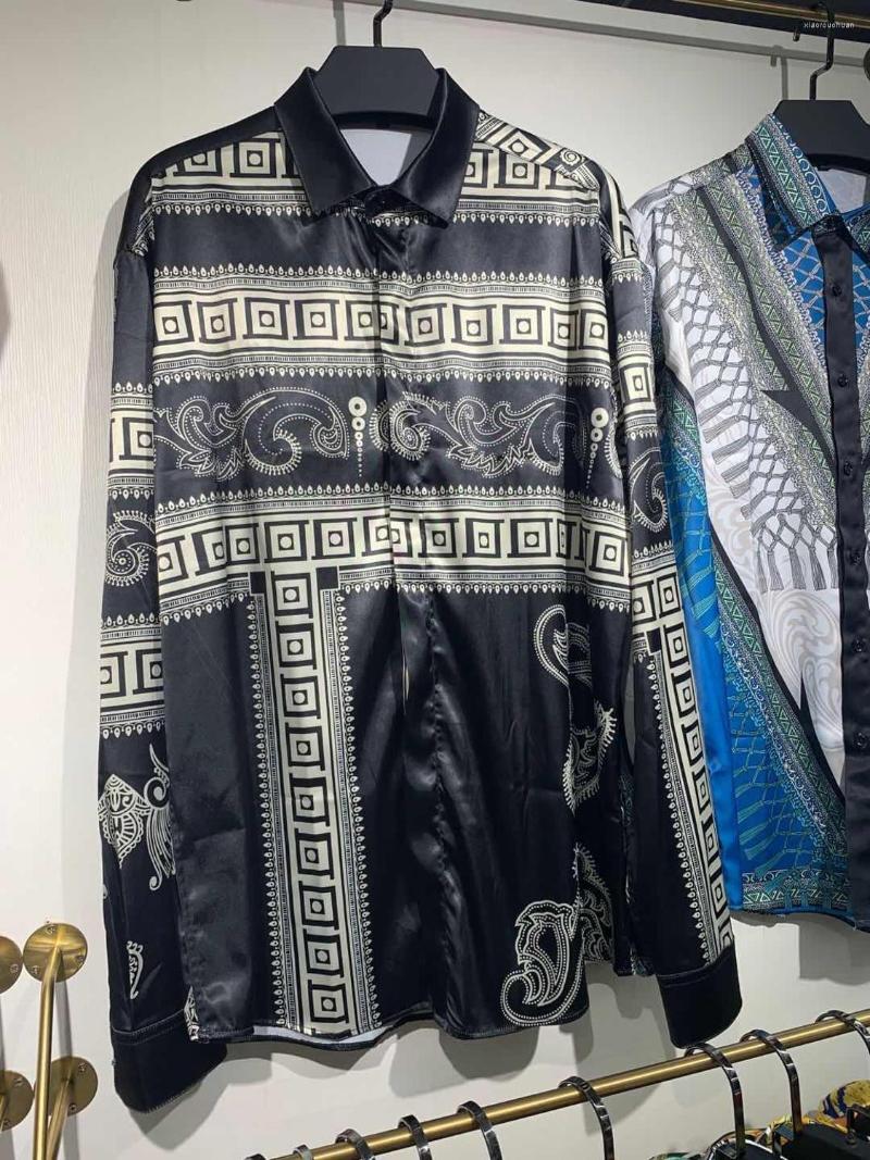 

Men's Casual Shirts Fashion WK09334 Men's 2022 Runway Luxury European Design Party Style Clothing, Picture shown