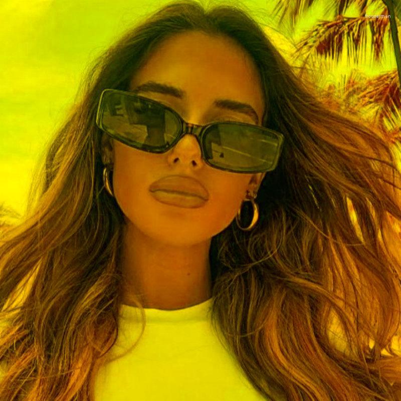 

Sunglasses Small Rectangle Plastic Leopard Vintage Shades For Women Clear Eyewear Cute Square Sun Glasses Men Hip Hop TrendySunglasses