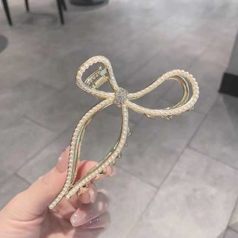 

Hair Clips South Korea bow large grab clip female back of head curling red new shark