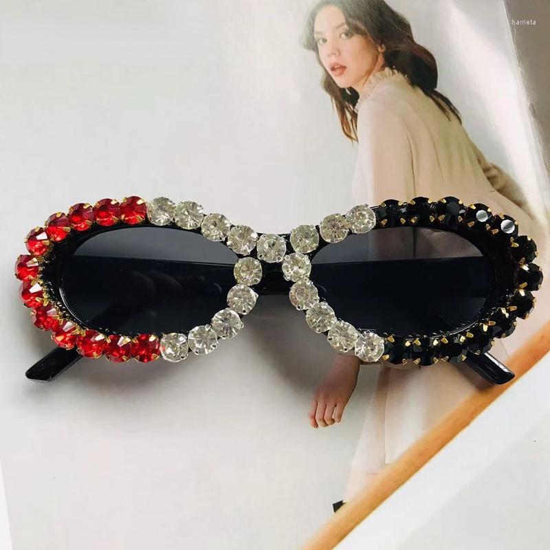 

Sunglasses Rhinestone Fashion Women Men Wrap Diamond Glasses Shades Eyewear Female Big Frames Eyeglasses UV400