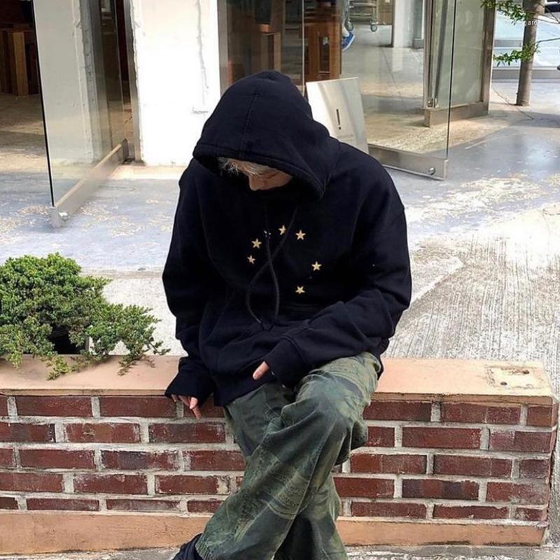 

Men's Hoodies Y2k Goth Sweater Pentagram Letter Printed Men's Oat Korean Version Loose Design Couple Harajuku Tops Clothes Trendy, Solid color