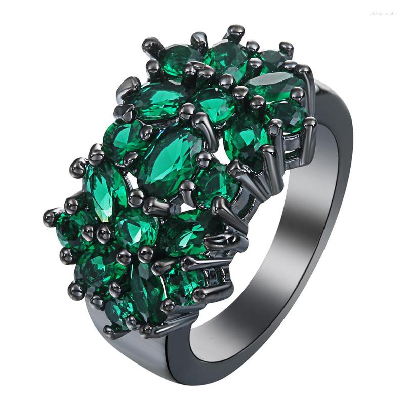 

Wedding Rings Elegant Purple Black Gold Filled CZ Ring Unique Design Vintage Party Women Christmas Fashion Jewelry RB0843