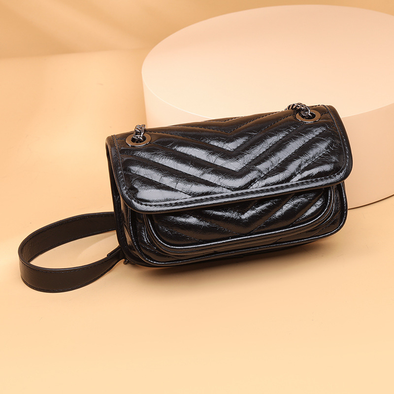 

Evening Bags Fashion Trend Quilted Sling Designer Handbags Women'S Genuine Leather Hobo Casual Vintage Tote Chain Lady Shoulder Messenger Bag 221010
