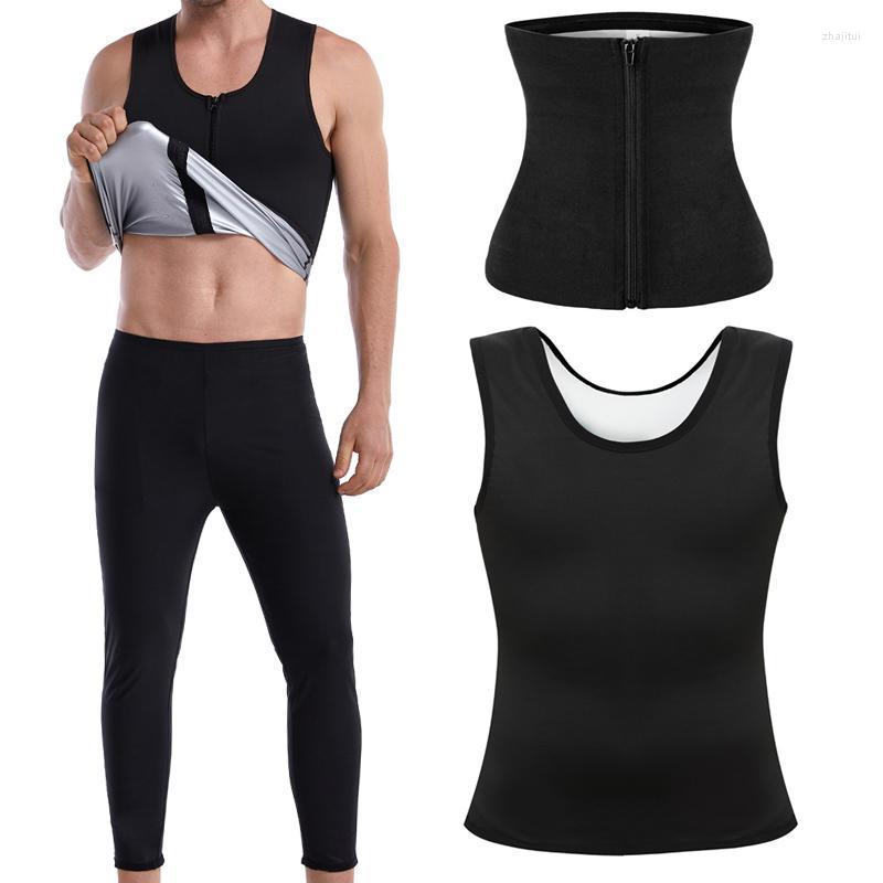 

Men' Body Shapers Men' Sweat Vest Men Shaper Modeling Belt Fat Burning T Shirt Silver Slimming Belly Weight Loss Waist Trainer Pants