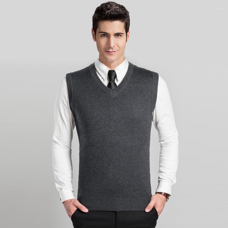 

Men' Sweaters Male Sleeveless V Neck Classic Solid Color Vest Men' Wool Sweater Casual Knit Clothing, Black