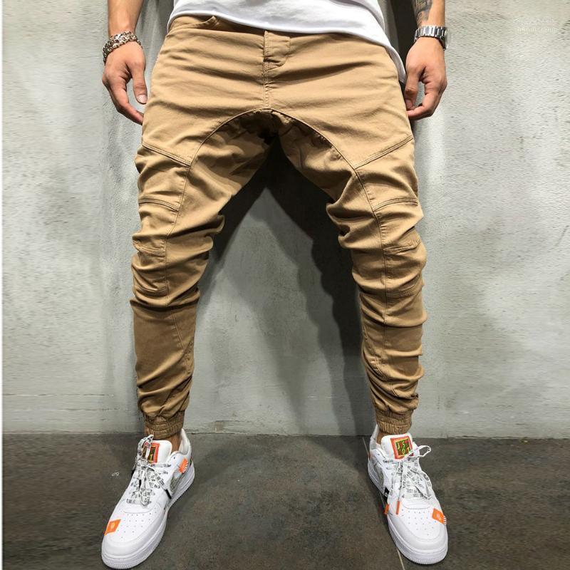 

Men's Pants Men's 2022 Men Fashion Splicing Multi Pocket Harem Joggers Male Trousers Mens Solid Sweatpants Large Size, Black