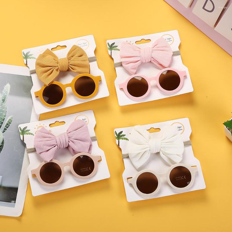 

Hair Accessories 2Pcs/Set Baby Round Sunglasses Children Vintage Sun Glasses UV400 Protection Classic Kids Shade Eyewear Summer