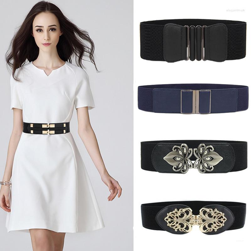 

Belts Style Waistbands Women Cummerbunds Ladies Elastic Black Female Wide Waistband Stretch Corset Cinch Apparel Accessories