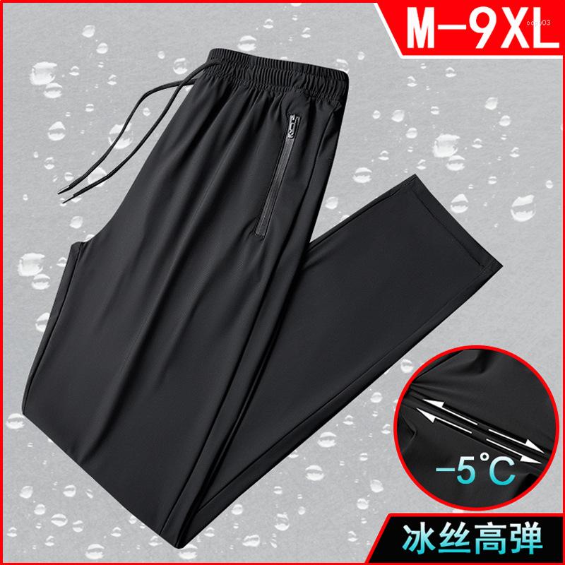 

Men's Pants 2022 Men's Ice Silk Sports Summer Thin Casual Quick-Dry Loose Elastic Trousers, Leggings-flat