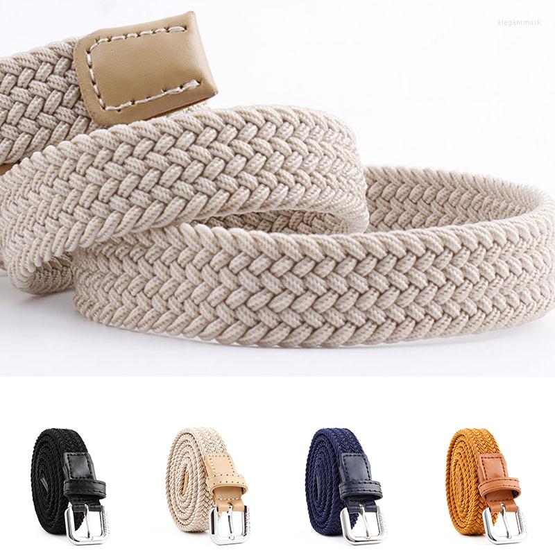 

Belts Casual Stretch Woven Belt Unisex Thin Canvas Elastic Fashion Jeans Decorative Braided Waistband Knitted, Black