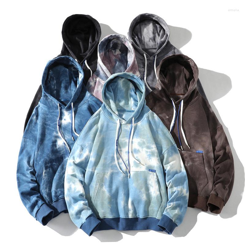 

Men' Hoodies Casual Sweater Autumn Street Camouflage Hooded Tie-dye Universe Starry Sky Trend Jacket Men 2022, Gray